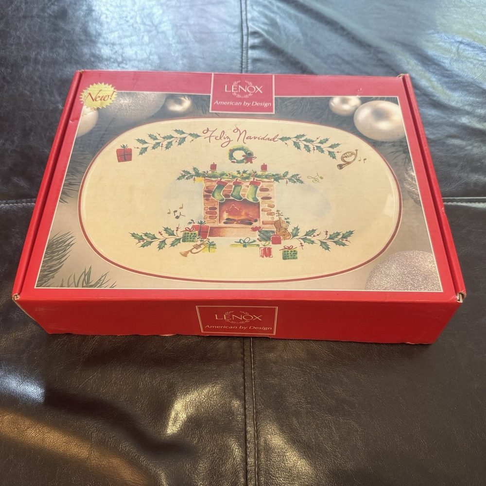 New Lenox Charismas “Bless This House” Oval Serving Tray 10.5” NIB